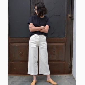 Everlane cropped white jeans